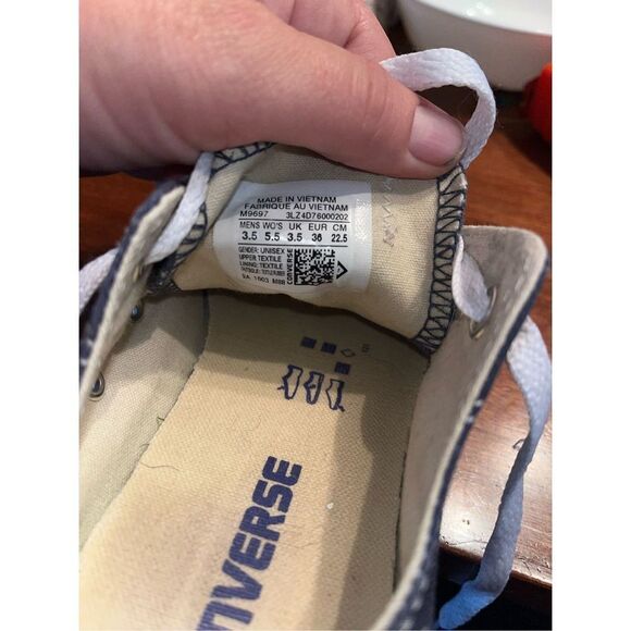 New Amsterdam Converse Navy Low Top Sneaker *Hard to Find* Sz 3.5 Men/ 5.5 Wom - Picture 7 of 7